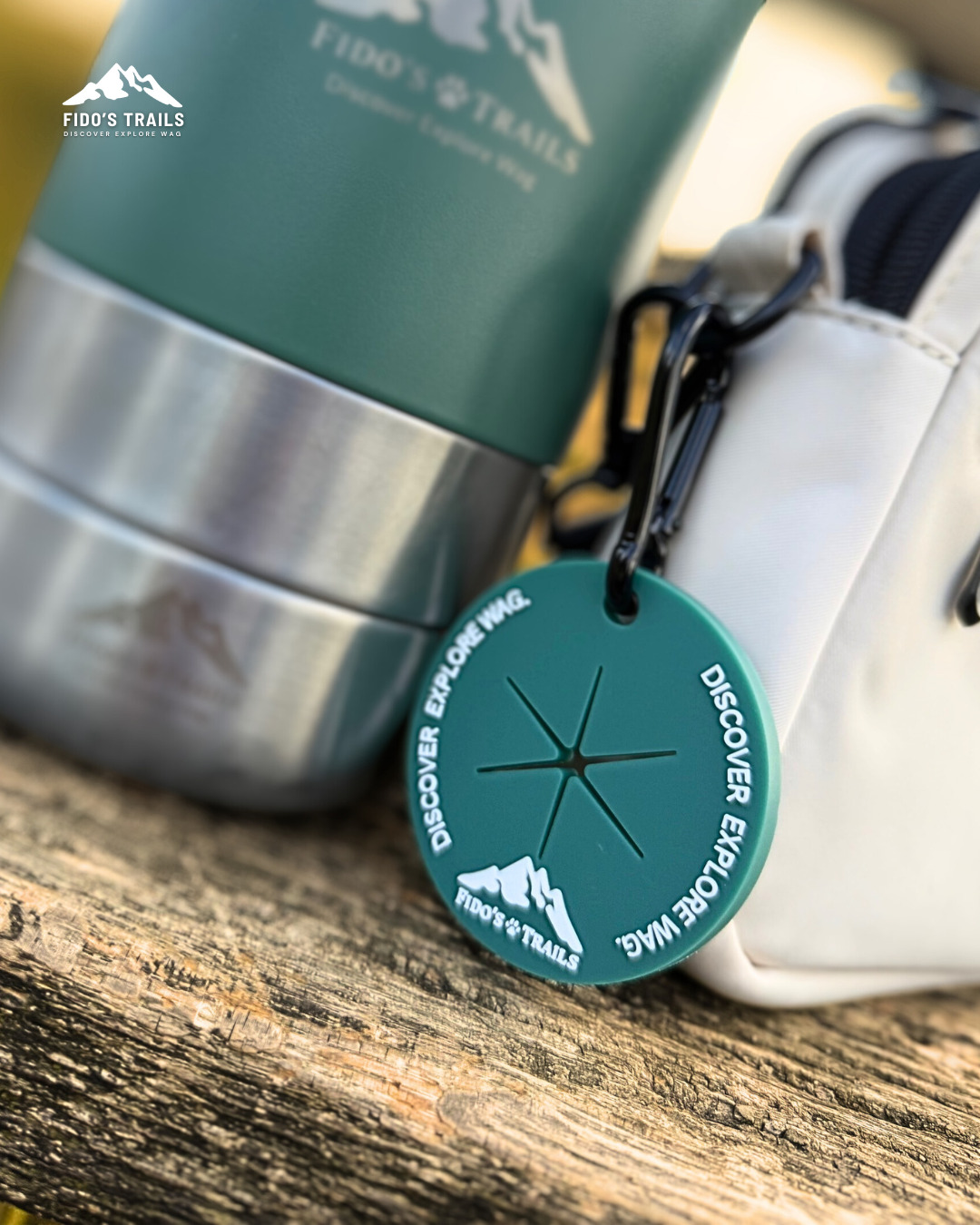 Fido’s Trails Poo Bag Tag- Forest green