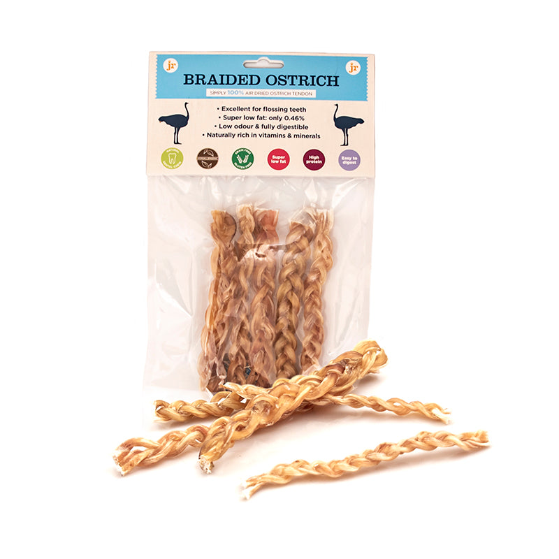 Braided Ostrich Pk5-Dog Treats