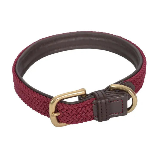 WEATHERBEETA leather plaited dog collar