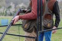 Bisley Shooting Vest side loop detail — hanging loop for dog lead or towel