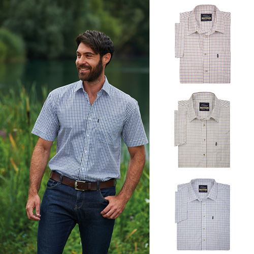 Mens Champion Short Sleeve Tattersall Shirt - 3041