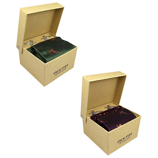 Jack Pyke Tie, Hanky and Cufflinks Gift Set - Pheasant