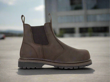 Hoggs of Fife Zeus Safety Dealer Boots-Crazy Horse Brown