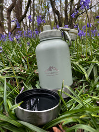 Fido's Trails 3-in-1 Water Bottle with Detachable Bowls – For Dogs & Owners, 1 Litre Sage