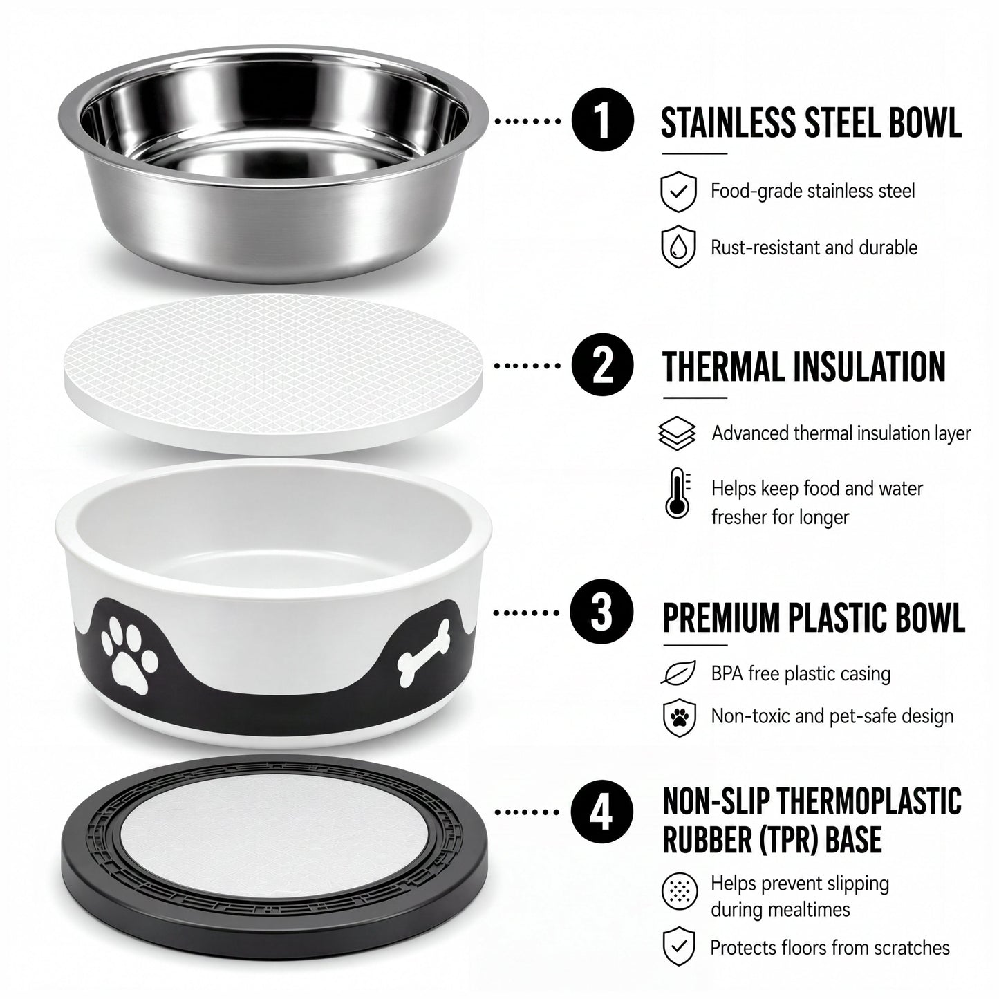 ThermaCool Dog Bowl | Insulated Dog Bowl with SuperMat® Technology | Espresso