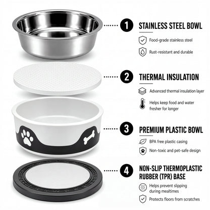 ThermaCool Dog Bowl | Insulated Dog Bowl with SuperMat® Technology | Espresso