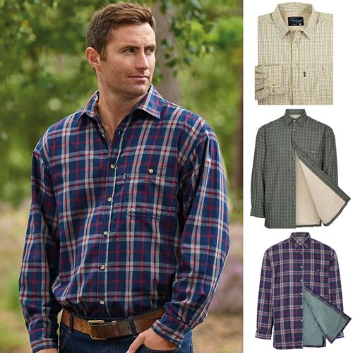 Mens Champion Country Fleece Lined Check Shirt