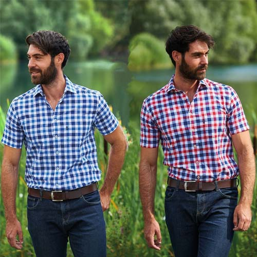 Mens Champion Short Sleeve Holkham Check Shirt