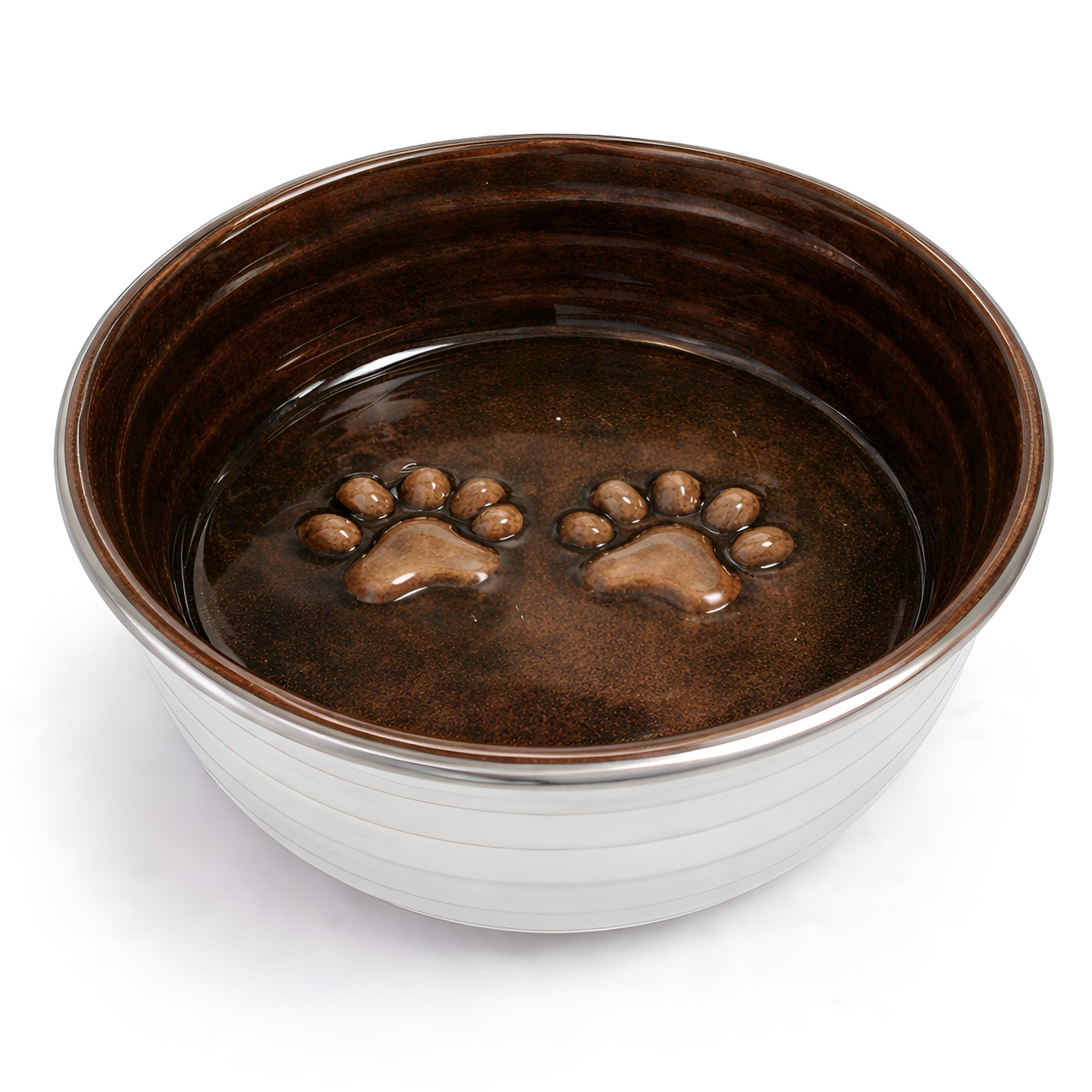 The Poppy Collection Dog Bowl - Chocolate
