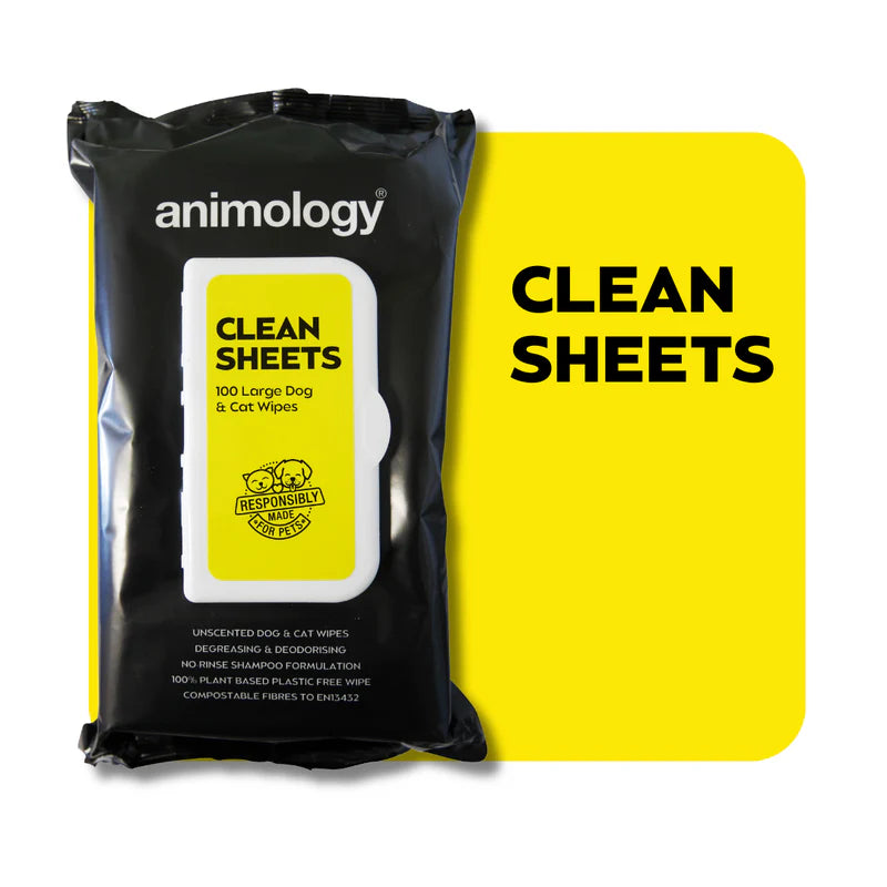 Clean Sheets Fragrance Free Pet Wipes 100 Pack by Animology