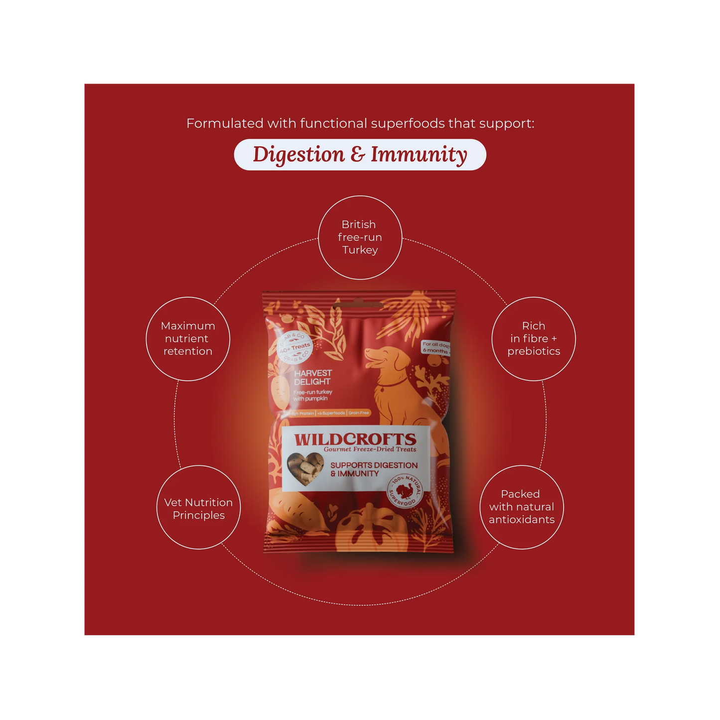 Wildcrofts Harvest Delight | Freeze-Dried Turkey with Pumpkin | Supports Digestion & Immunity