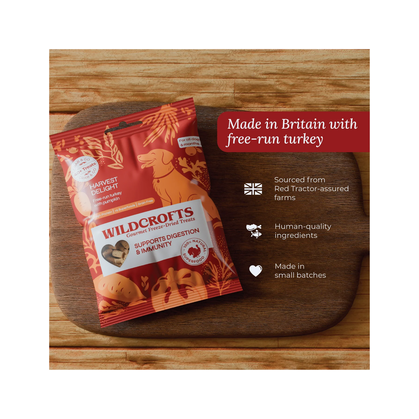 Wildcrofts Harvest Delight | Freeze-Dried Turkey with Pumpkin | Supports Digestion & Immunity