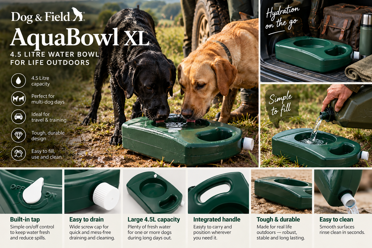 Dog & Field AquaBowl XL – 4.5L Portable Dog Water Bowl