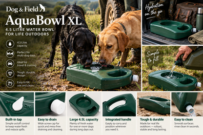 Dog & Field AquaBowl XL – 4.5L Portable Dog Water Bowl