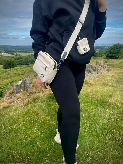 Dog Walking Bag with Mini Treat Pouch - Stone | Fido's Trails