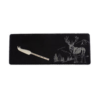 Scenic Stag Mini Slate Cheese Board & Knife Set
