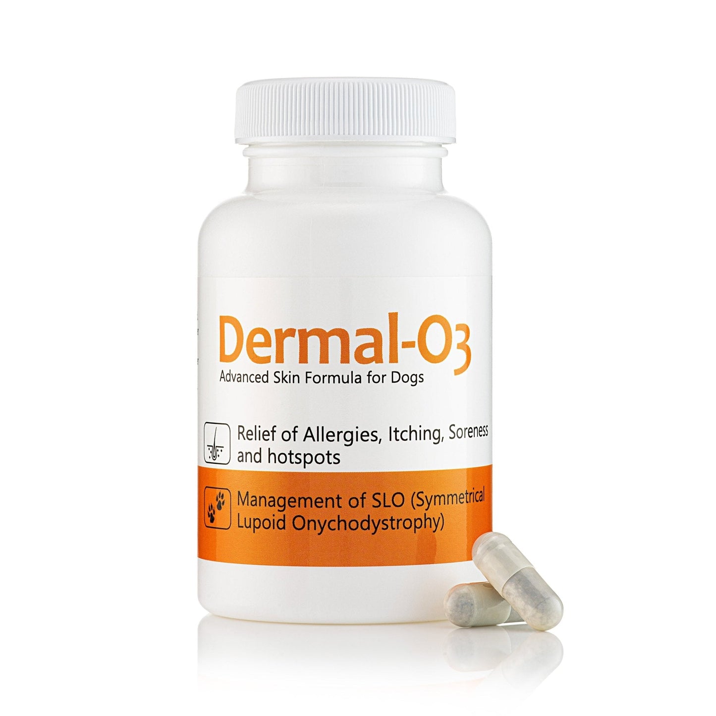 Dermal O3 100 capsules - Advanced natural support for itchy skin and SLO nails in dogs