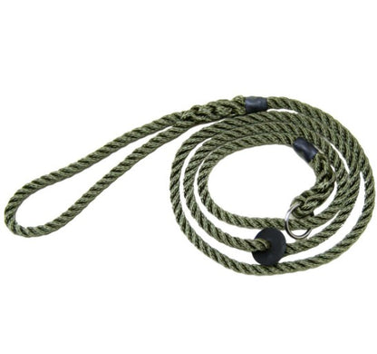 Bisley Deluxe 6mm Slip Lead 1.2M | Rubber Stop | Green, Natural, Red, Blue