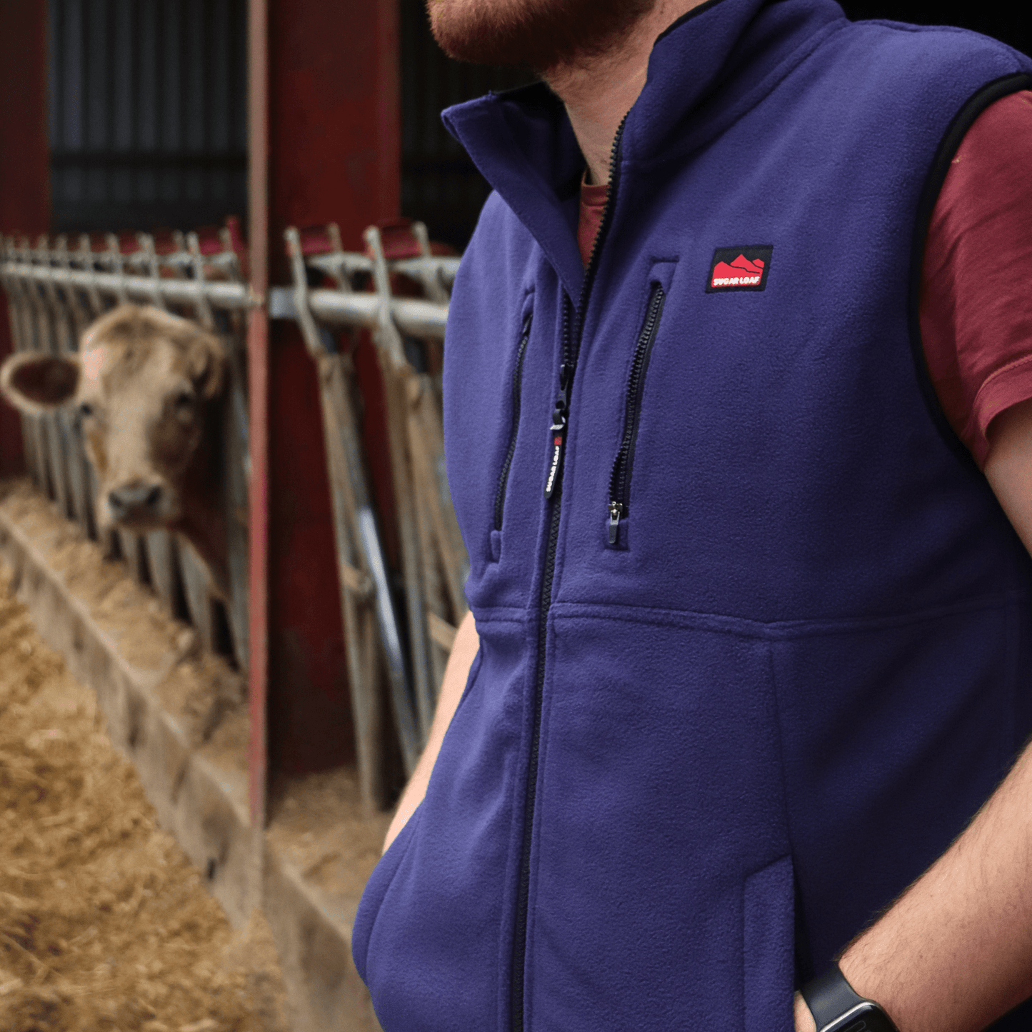 Sugar Loaf Highland Polar Fleece Gilet - Indigo Blue
