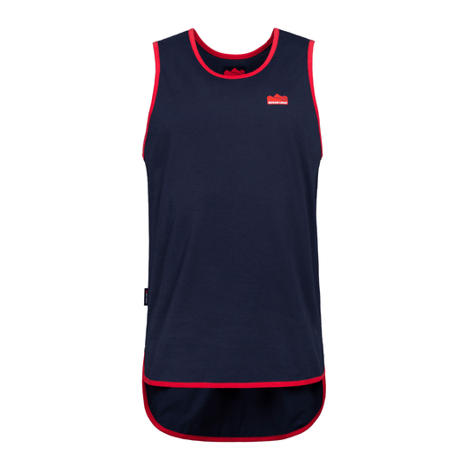 Sugar Loaf Shearing Singlet - Navy/Red