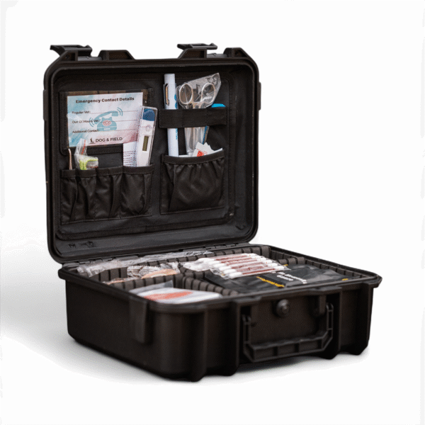 Dog & Field First Aid Field Trauma Kit in its organised hard case