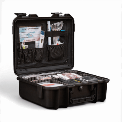 Dog & Field First Aid Field Trauma Kit in its organised hard case