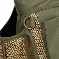 Brass D-ring detail on the Dog & Field Heritage V2 Vest