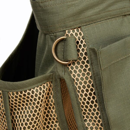 Brass D-ring detail on the Dog & Field Heritage V2 Vest