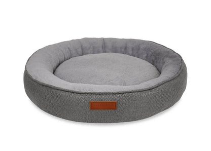 THE BALMORAL | LUXURY HERRINGBONE CALMING DONUT DOG BED