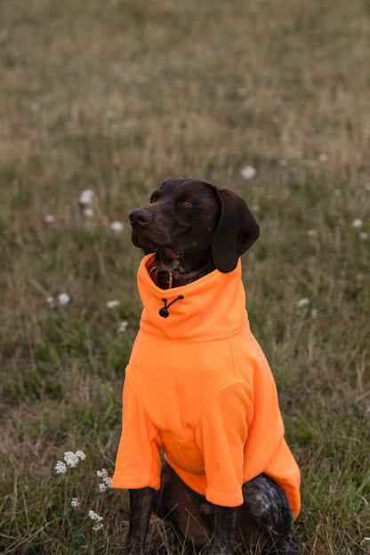 Fleece Dog Jumper - Orange WIDE FIT