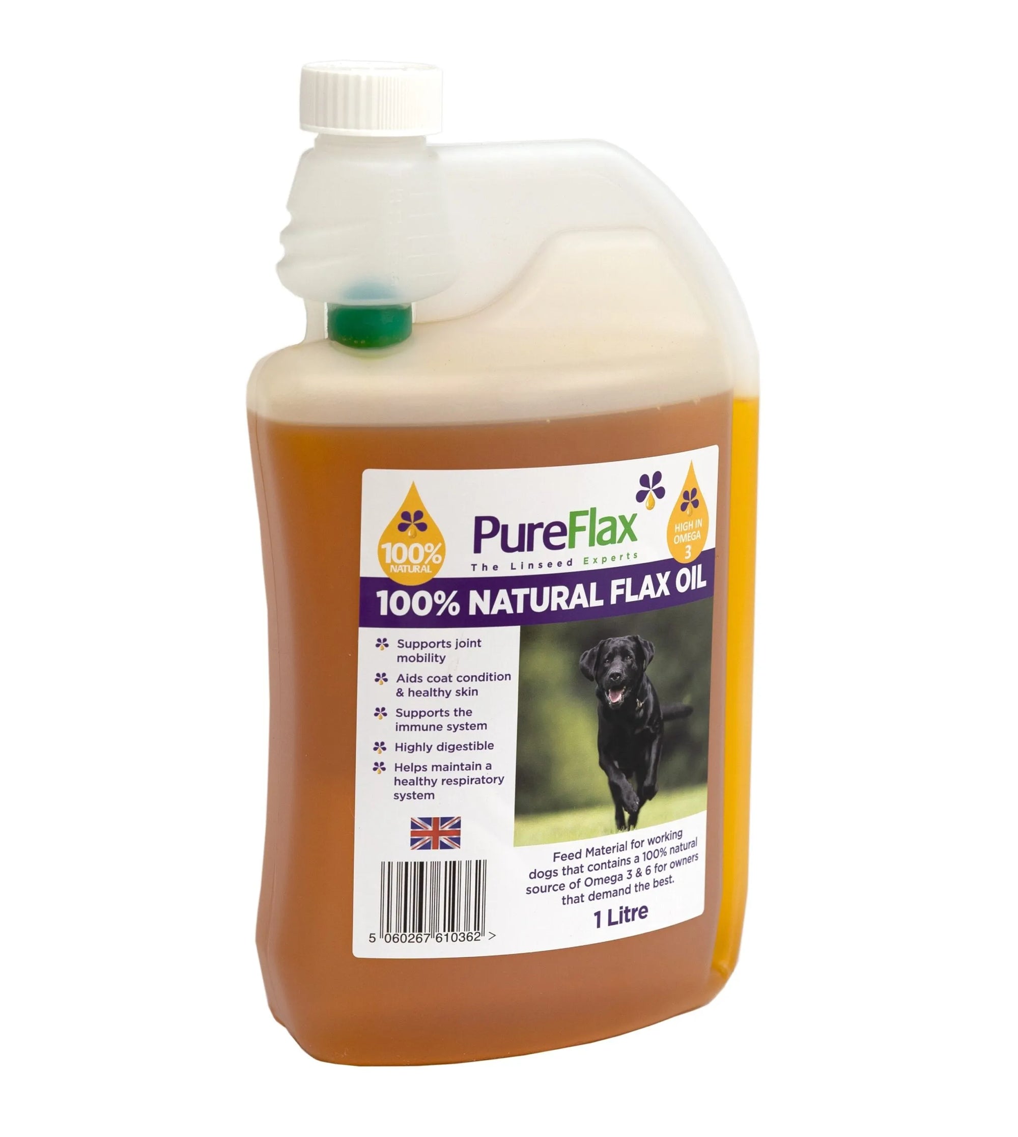 PureFlax Flaxseed Oil | Working Dog Supplement | Field to Bottle in 400 Yards