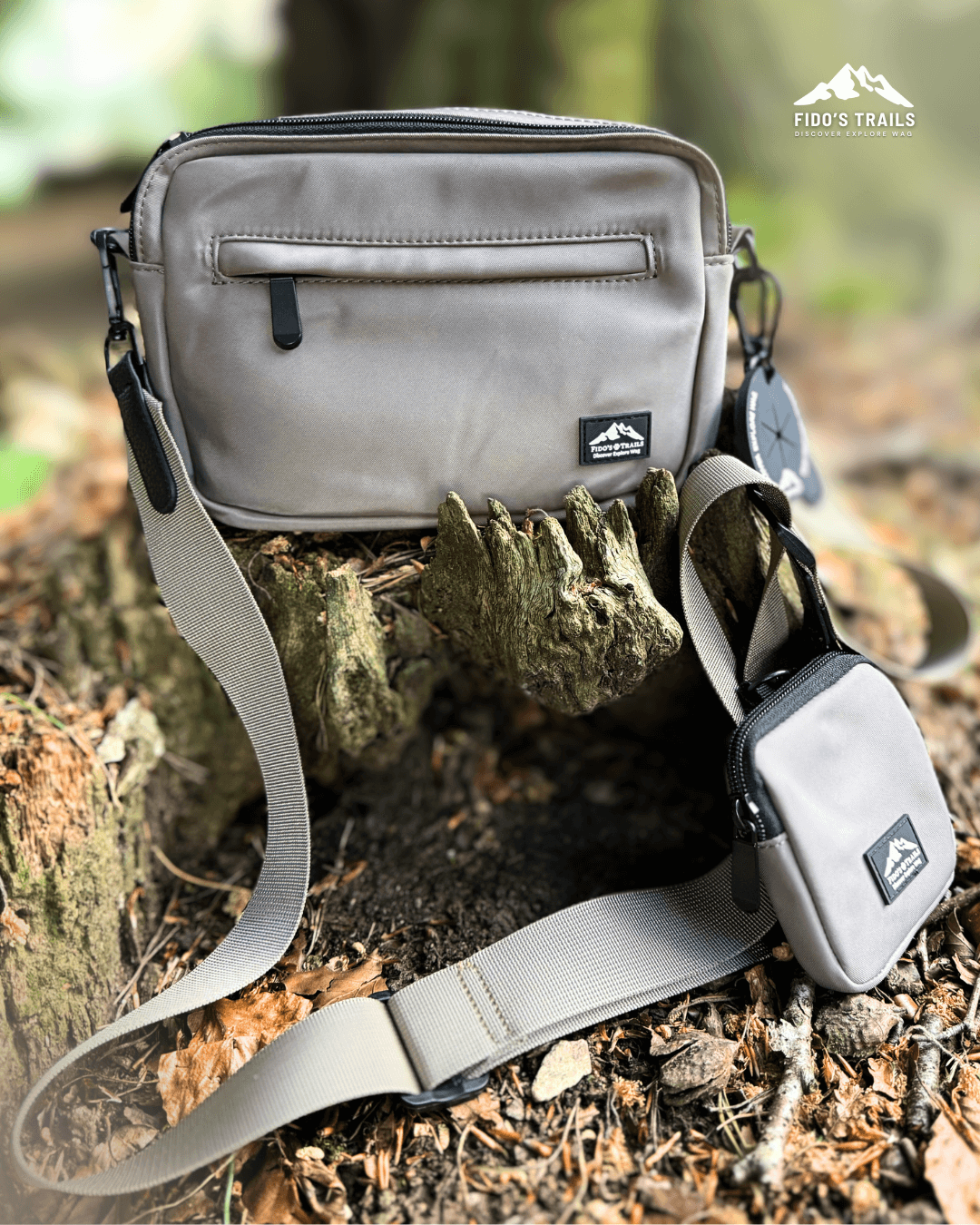 Dog Walking Bag with Mini Treat Pouch – Mushroom | Fido’s Trails